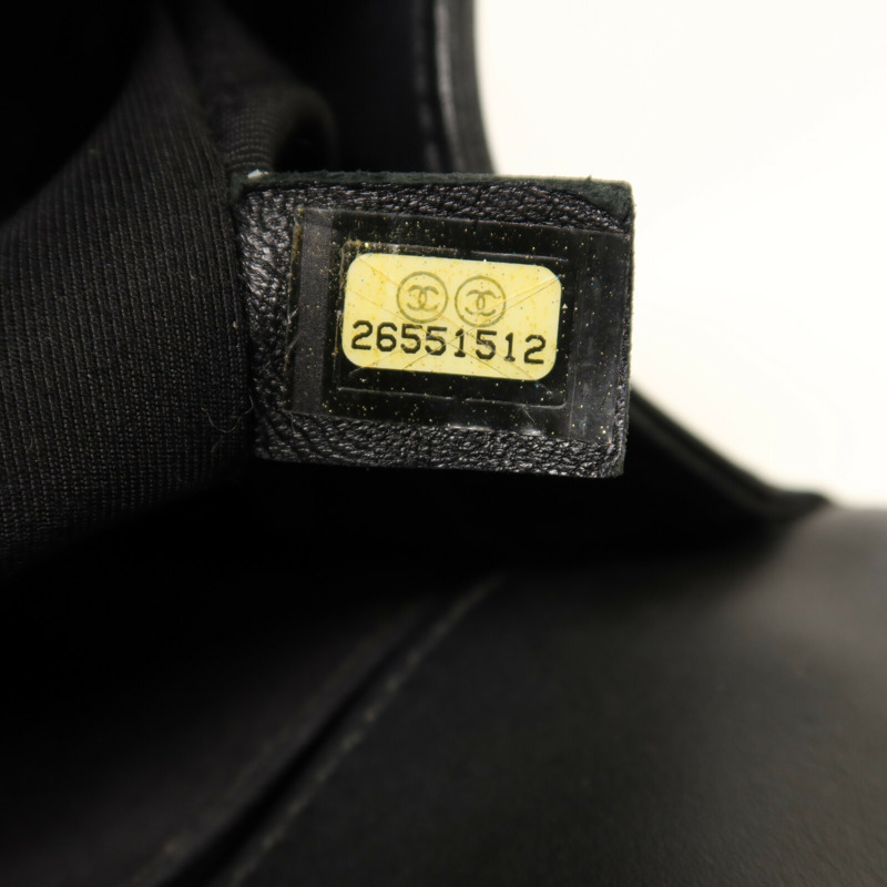 CHANEL 羊皮皮革Boy 25銀扣鏈帶肩背袋-6