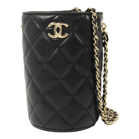 CHANEL 羊皮皮革Bucket Bag金扣鏈帶肩背袋