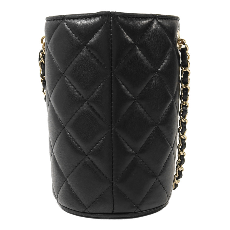 CHANEL 羊皮皮革Bucket Bag金扣鏈帶肩背袋-1