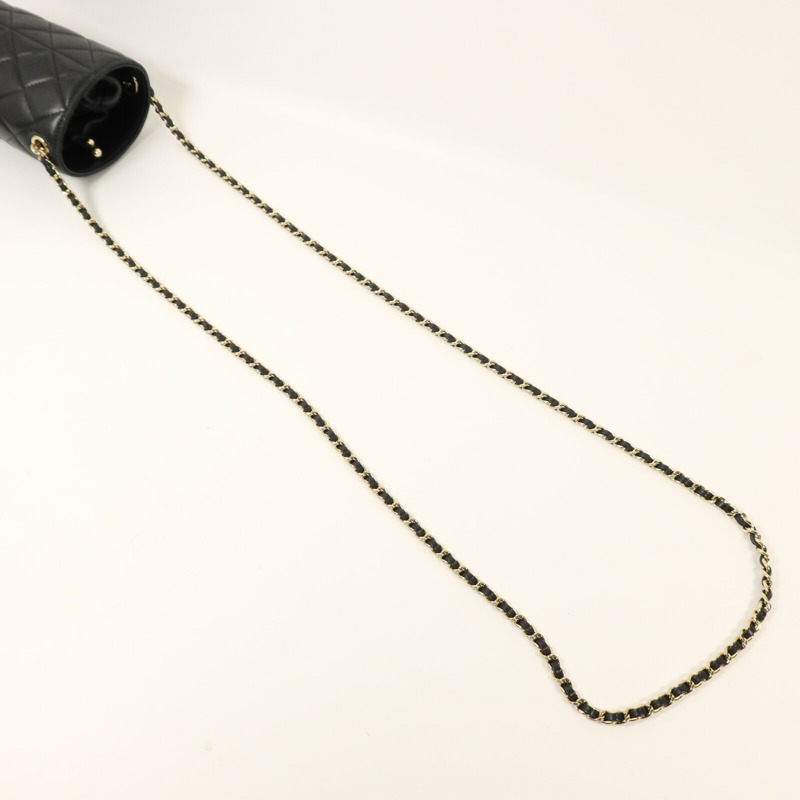 CHANEL 羊皮皮革Bucket Bag金扣鏈帶肩背袋-8