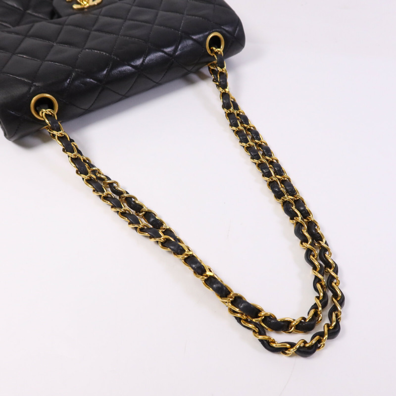 CHANEL 羊皮皮革Classic 23金扣鏈帶肩背袋-8