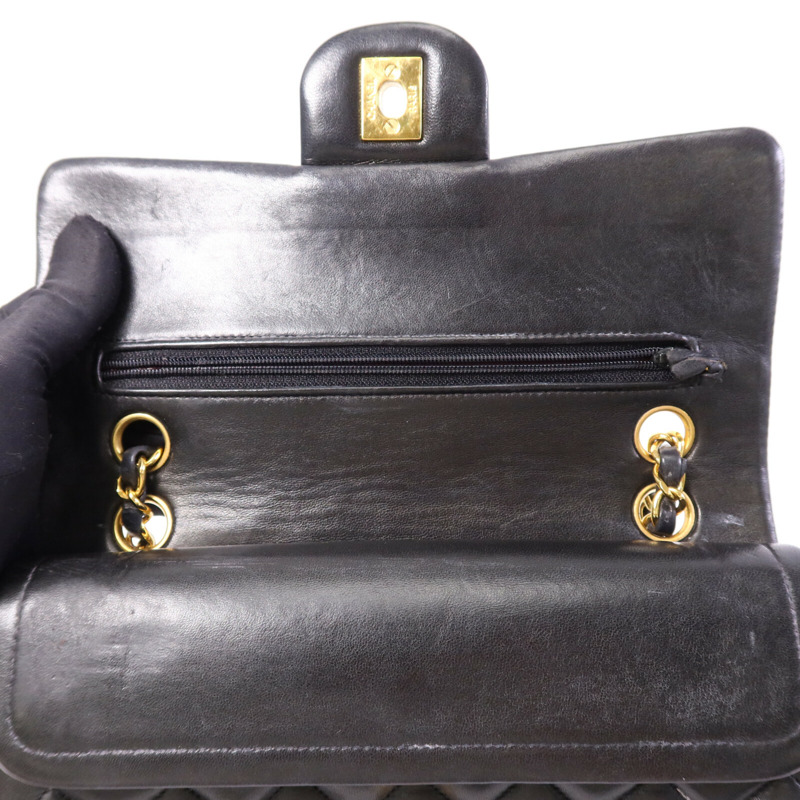 CHANEL 羊皮皮革Classic 23金扣鏈帶肩背袋-14