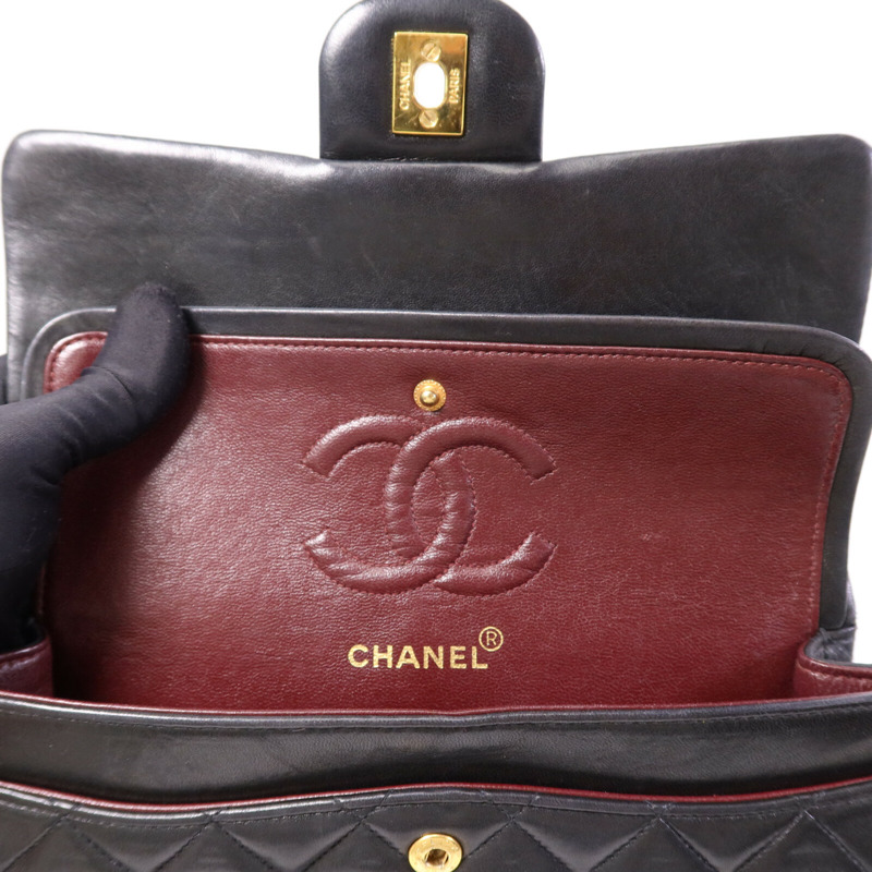 CHANEL 羊皮皮革Classic 23金扣鏈帶肩背袋-15