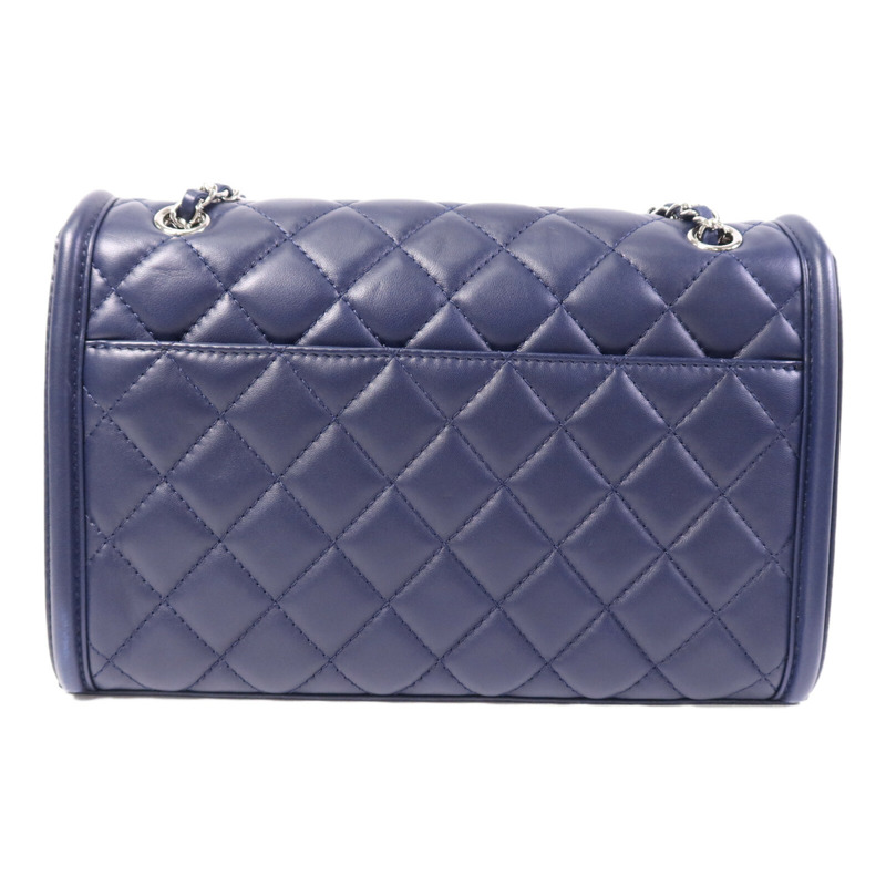 CHANEL 羊皮皮革Chain Shoulder Bag銀扣鏈帶肩背袋-1