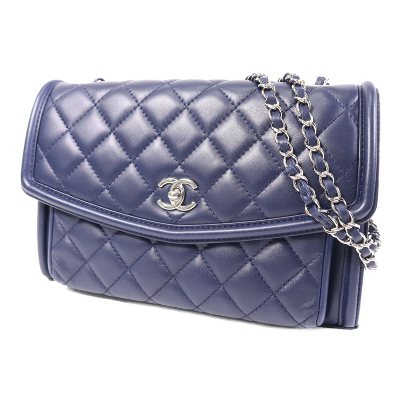 CHANEL 羊皮皮革Chain Shoulder Bag銀扣鏈帶肩背袋-2