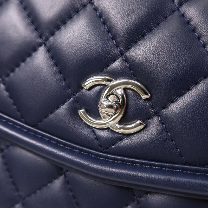 CHANEL 羊皮皮革Chain Shoulder Bag銀扣鏈帶肩背袋-6