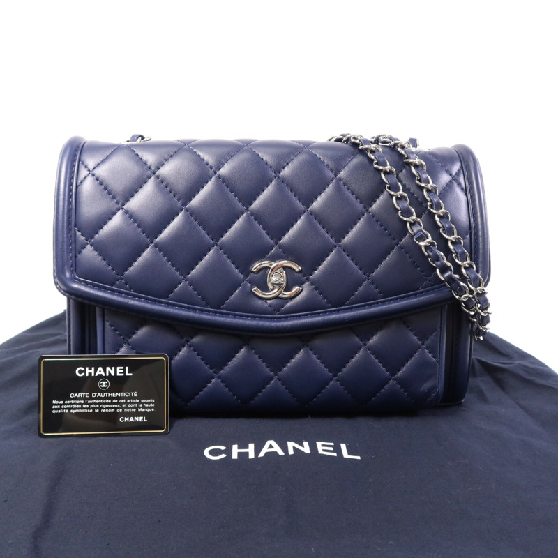 CHANEL 羊皮皮革Chain Shoulder Bag銀扣鏈帶肩背袋-9