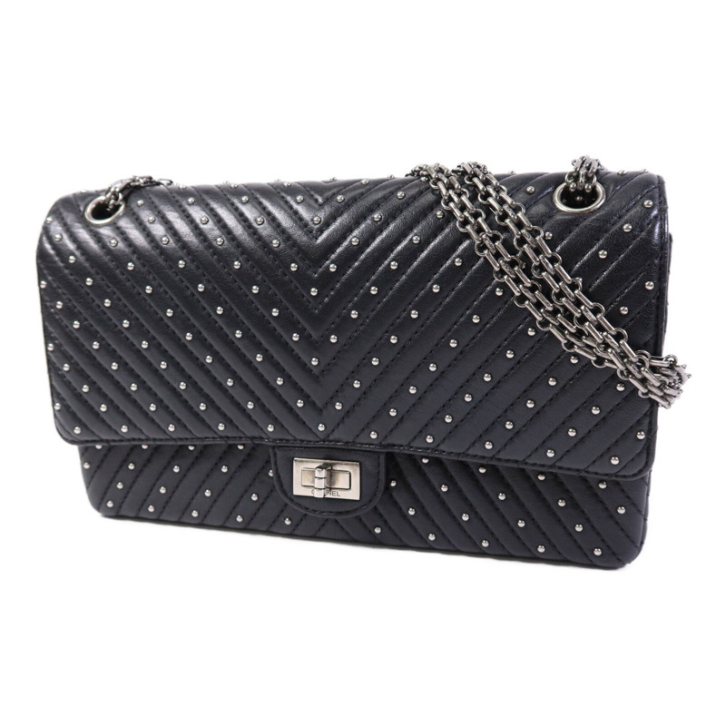 CHANEL 牛皮皮革2.55 Large銀扣鏈帶肩背袋-2