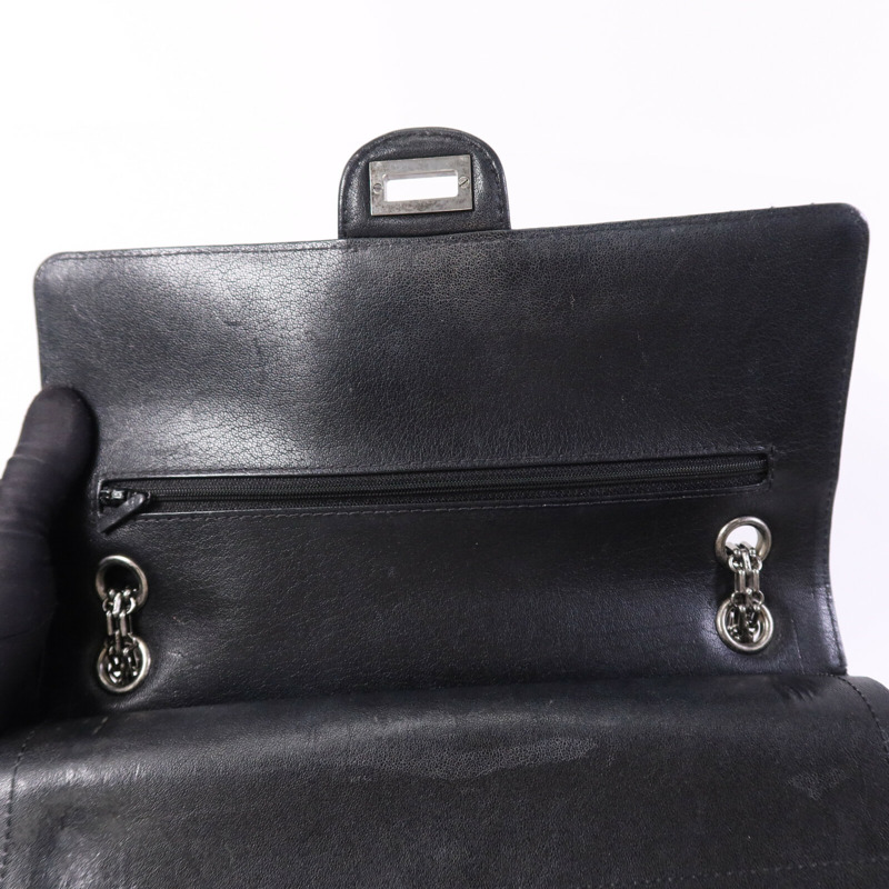 CHANEL 牛皮皮革2.55 Large銀扣鏈帶肩背袋-14