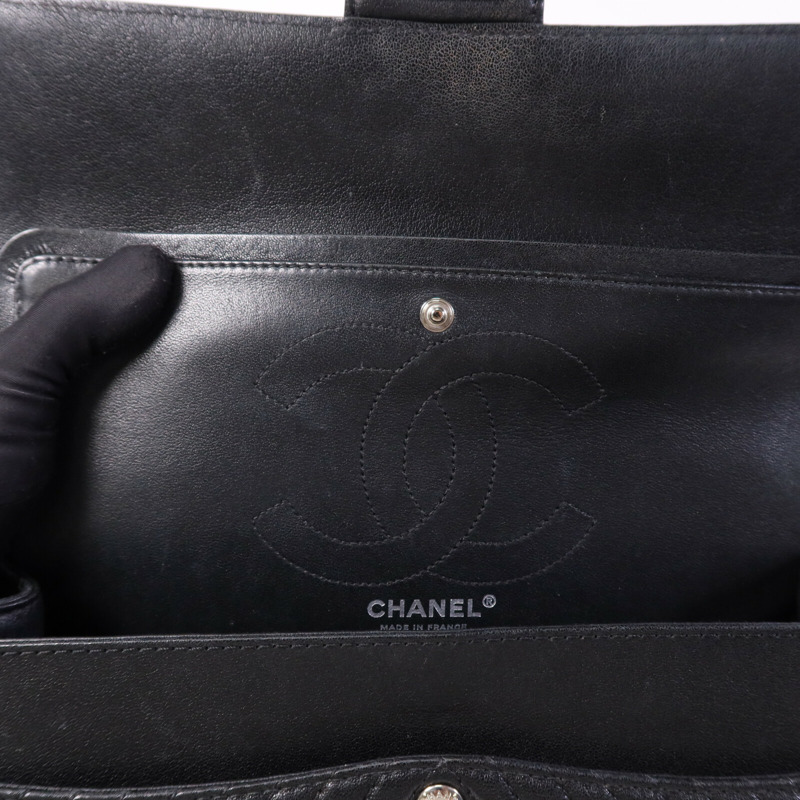 CHANEL 牛皮皮革2.55 Large銀扣鏈帶肩背袋-16