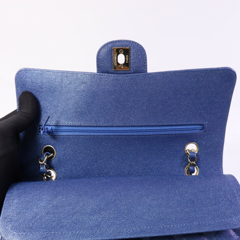 CHANEL 牛皮皮革Classic 25金扣鏈帶肩背袋-14