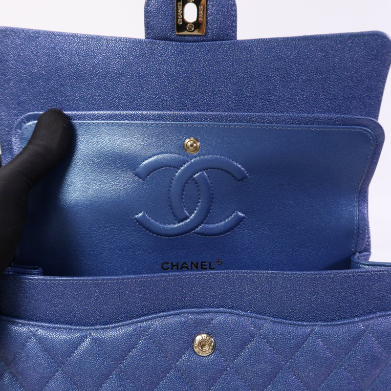 CHANEL 牛皮皮革Classic 25金扣鏈帶肩背袋-15