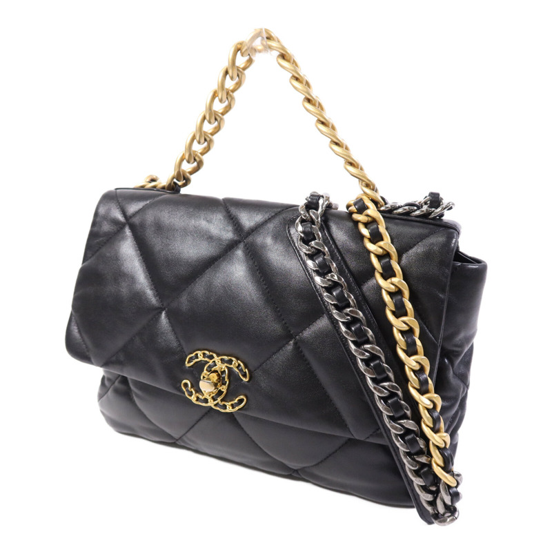 CHANEL 羊皮皮革Chanel 19鏈帶肩背袋-2