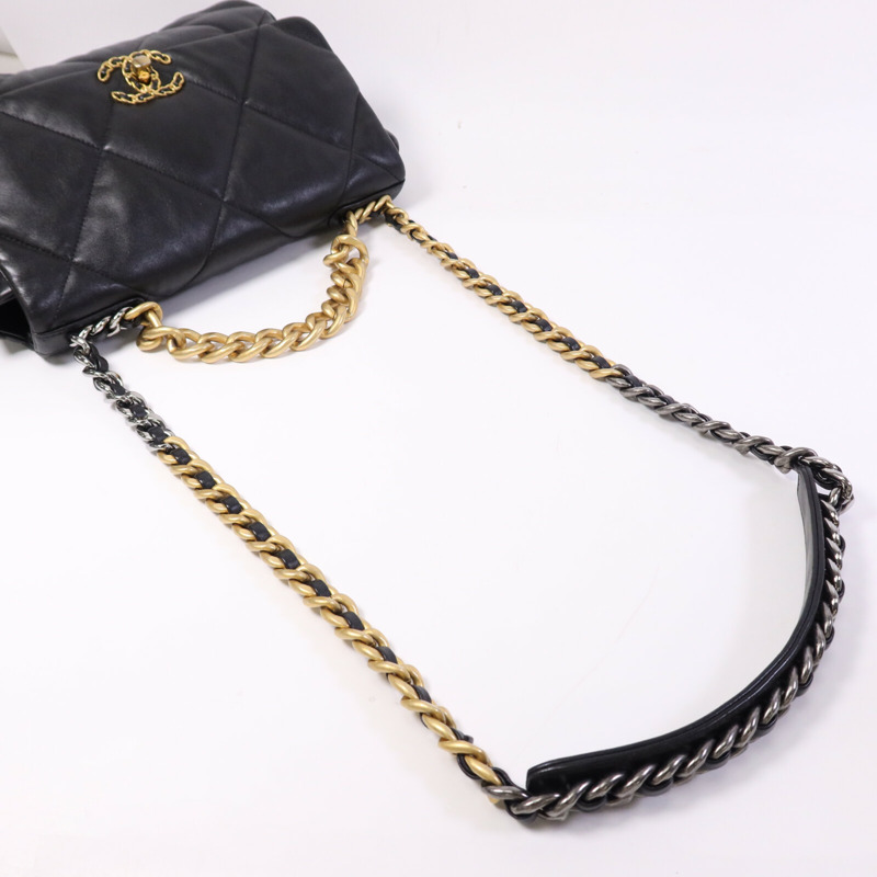 CHANEL 羊皮皮革Chanel 19鏈帶肩背袋-8