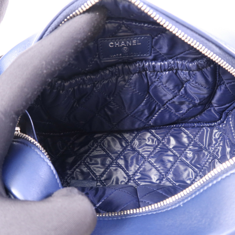 CHANEL 羊皮皮革Pouch銀扣手拿包-4