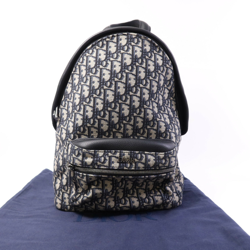 Dior 帆布Oblique Backpack銀扣背包-8
