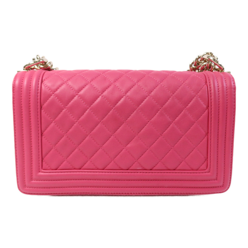 CHANEL 羊皮皮革Boy 25金扣鏈帶肩背袋-1