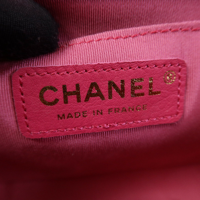 CHANEL 羊皮皮革Boy 25金扣鏈帶肩背袋-5