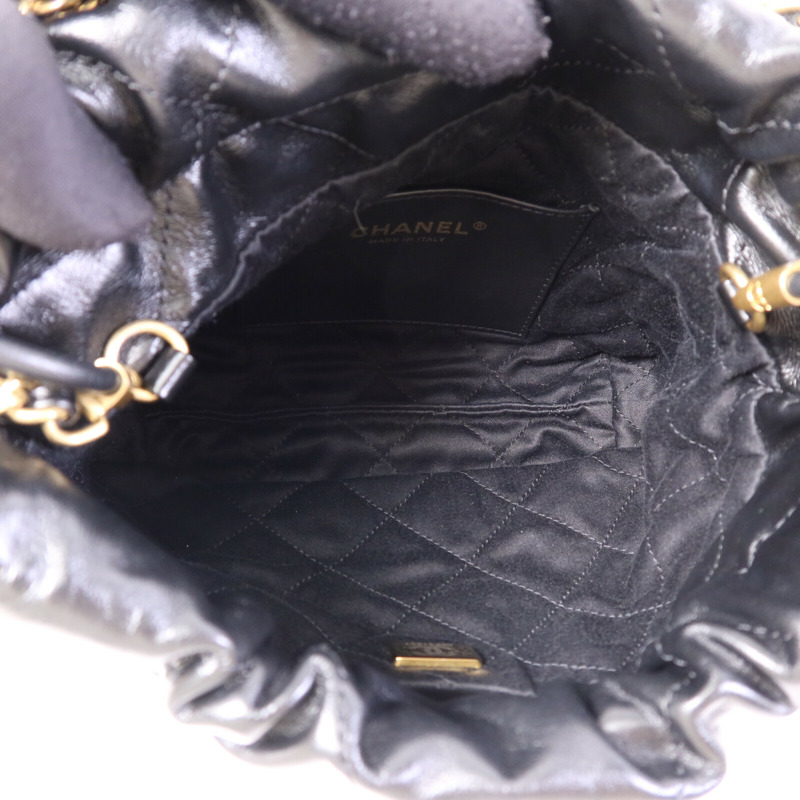 CHANEL 牛皮皮革C22 Mini金扣鏈帶肩背袋-4