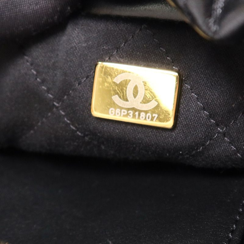 CHANEL 牛皮皮革C22 Mini金扣鏈帶肩背袋-7