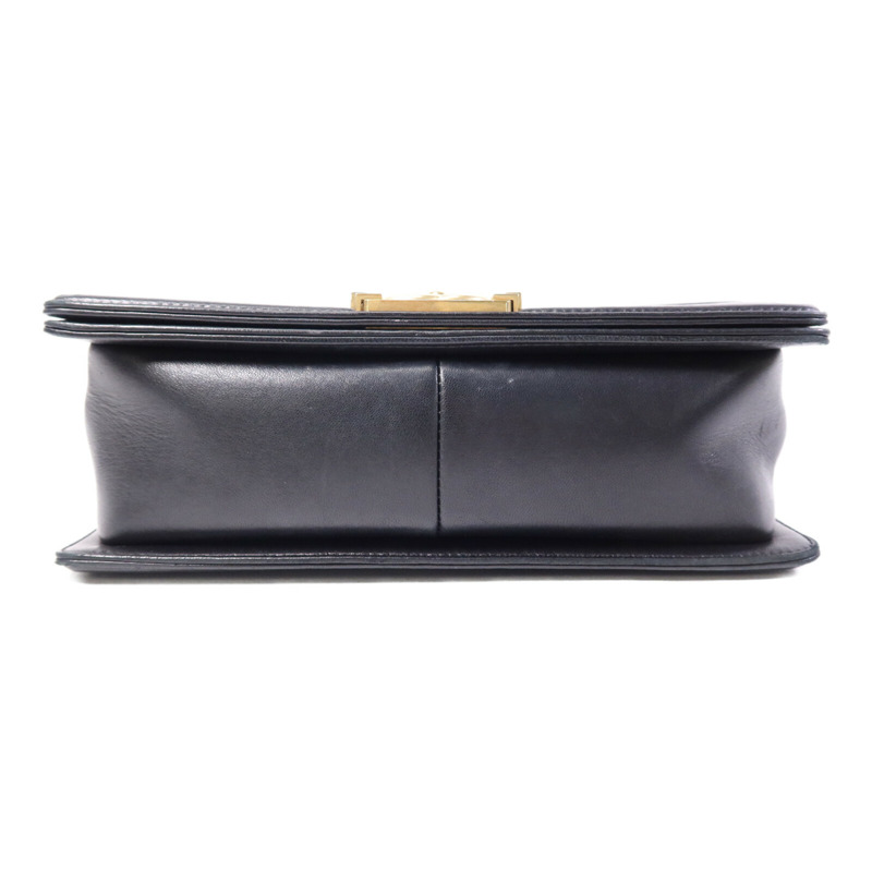 CHANEL 羊皮皮革Boy 25金扣鏈帶肩背袋-3