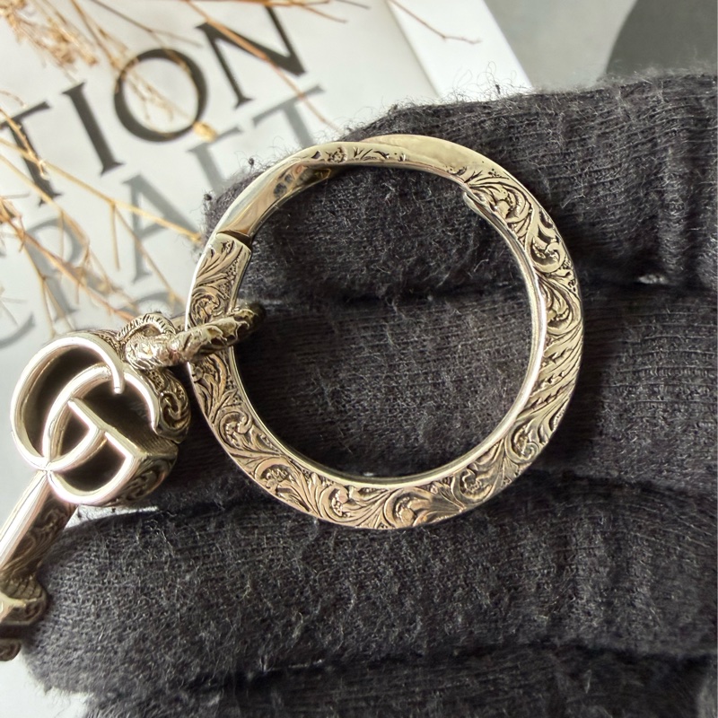 GG Marmont 鑰匙造型鑰匙圈(銀色)-7