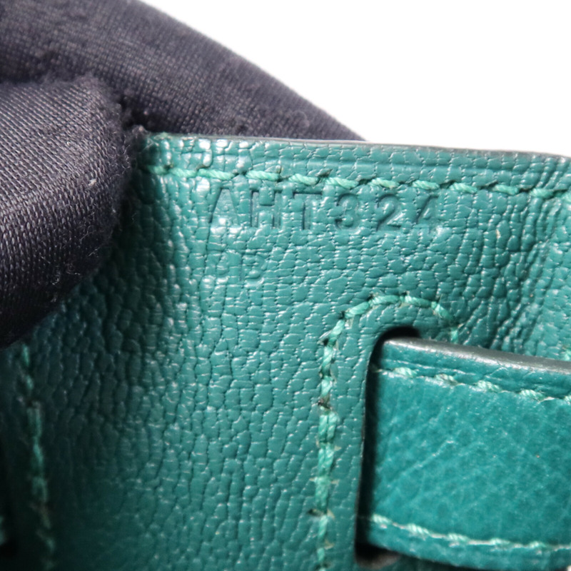 HERMES Epsom皮革Kelly 28金扣手挽肩背兩用袋Malachite-8