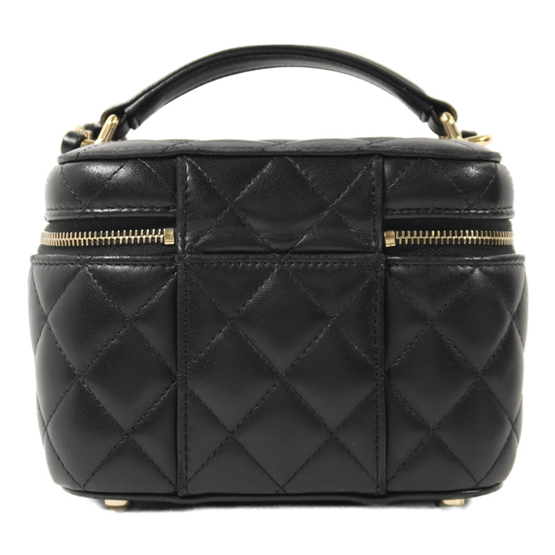 CHANEL 羊皮皮革Vanity Case金扣鏈帶手挽肩背袋-1