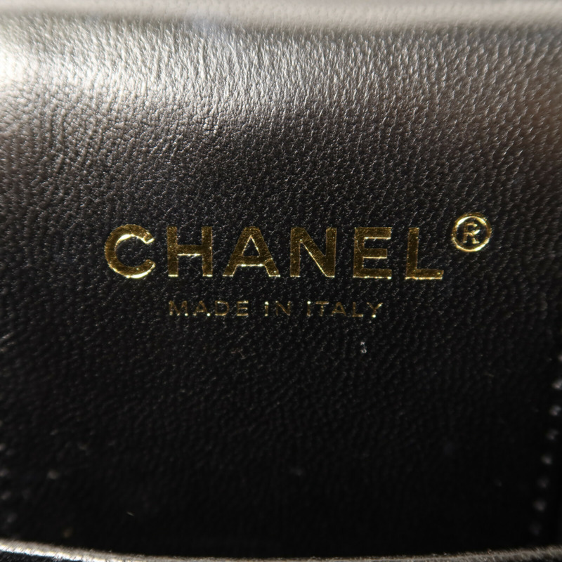 CHANEL 羊皮皮革Vanity Case金扣鏈帶手挽肩背袋-6