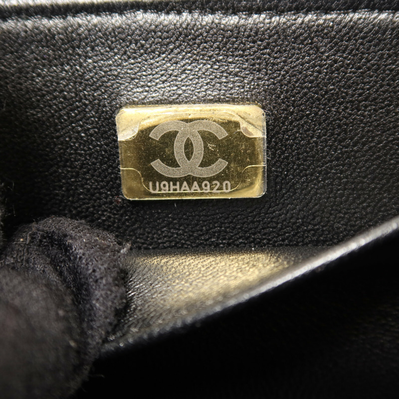 CHANEL 羊皮皮革Vanity Case金扣鏈帶手挽肩背袋-7