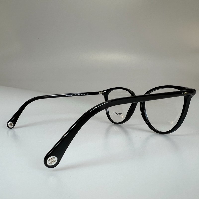 CHANEL 黑細框平光墨鏡-3