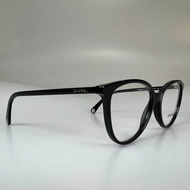 CHANEL 黑細框平光墨鏡-5