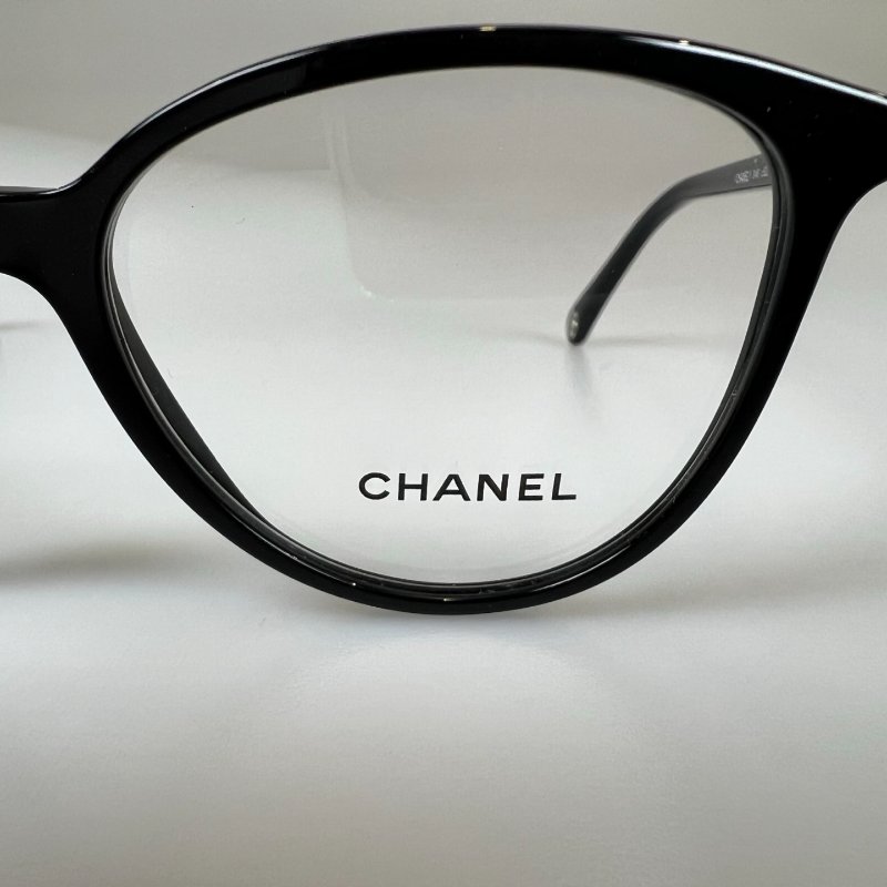 CHANEL 黑細框平光墨鏡-7