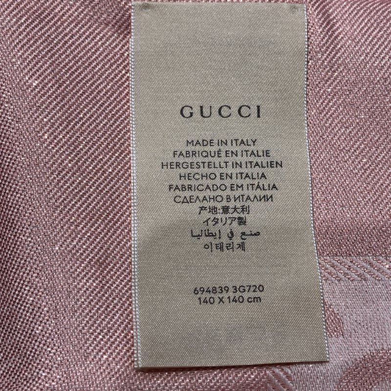 GUCCI 古馳 694839 披巾 粉色-3