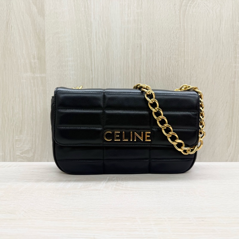 CELINE黑金牛皮MATELASSE MONOCHROME肩背鏈包-2