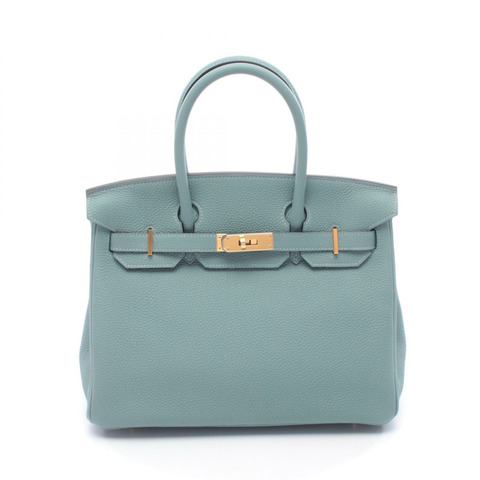 HERMES Birkin 30 手提包 Togo 皮革 藍色 Ciel GHW 二手 女式 Y
