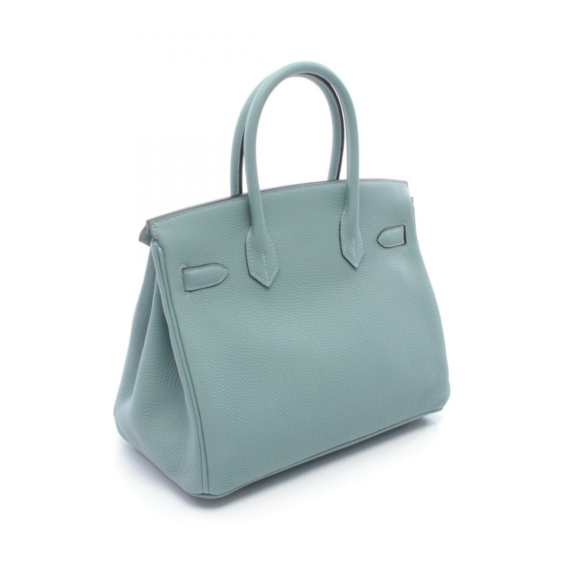 HERMES Birkin 30 手提包 Togo 皮革 藍色 Ciel GHW 二手 女式 Y-1