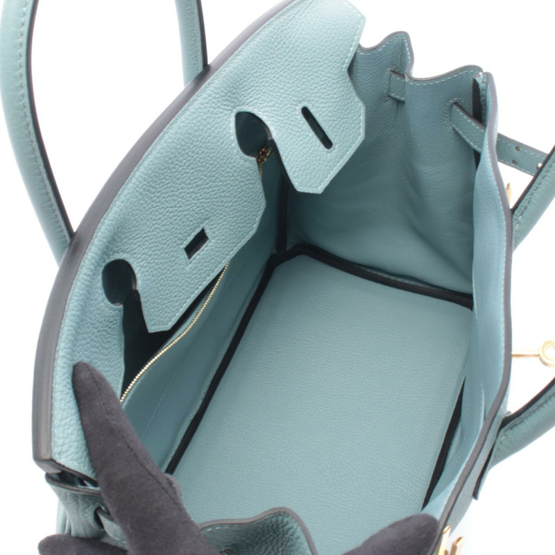 HERMES Birkin 30 手提包 Togo 皮革 藍色 Ciel GHW 二手 女式 Y-2