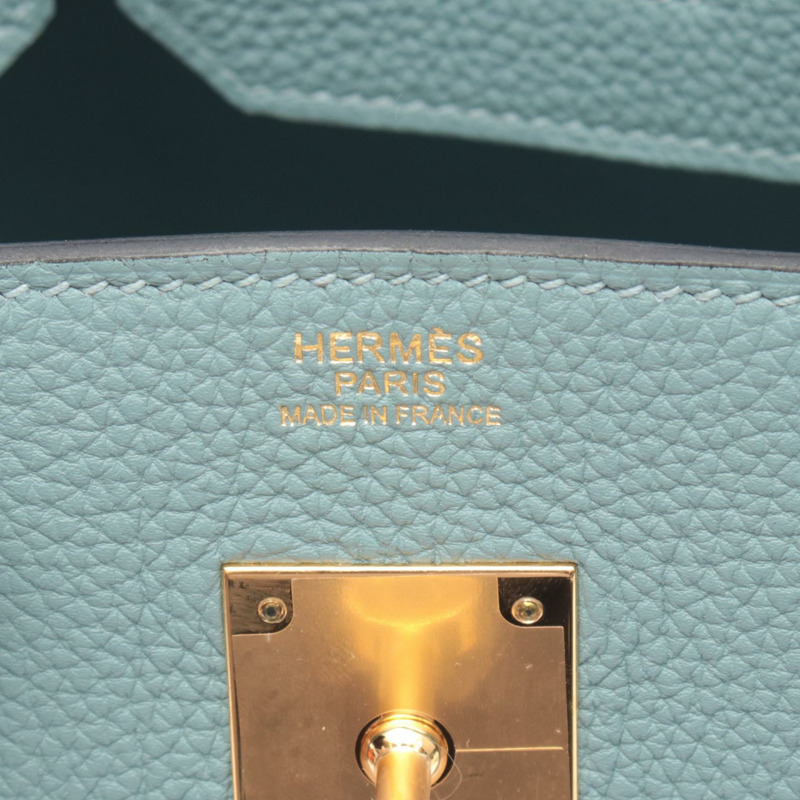 HERMES Birkin 30 手提包 Togo 皮革 藍色 Ciel GHW 二手 女式 Y-3