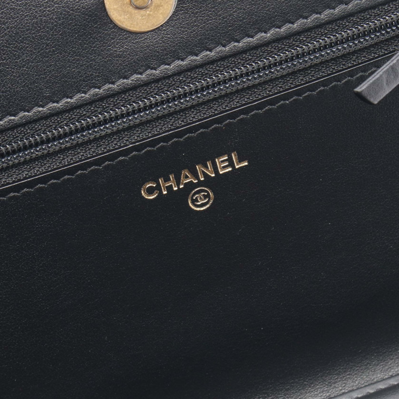 香奈兒 Boy Chanel 絎縫鏈條肩背斜背包 黑色皮革 金色五金 二手-3
