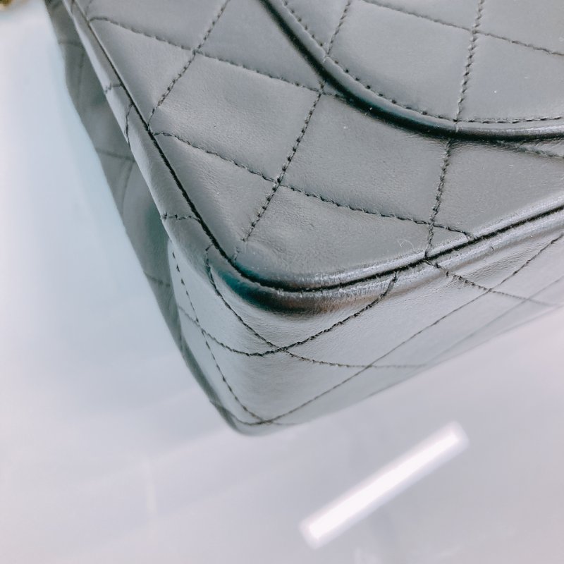MS0575 Chanel 香奈兒 中古 經典 翻蓋 小號 羊皮 24K黃金 黑色 Vintage Classic Flap Small 23cm Lambskin Black x GHW-7