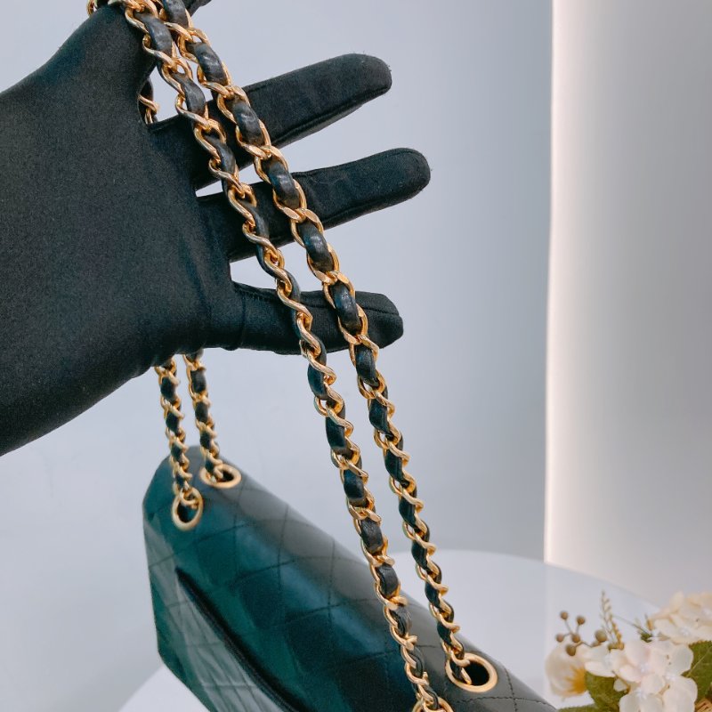 MS0575 Chanel 香奈兒 中古 經典 翻蓋 小號 羊皮 24K黃金 黑色 Vintage Classic Flap Small 23cm Lambskin Black x GHW-18