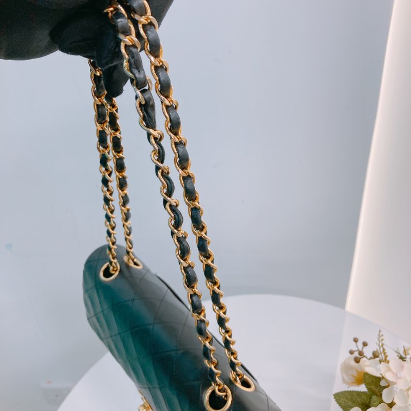 MS0575 Chanel 香奈兒 中古 經典 翻蓋 小號 羊皮 24K黃金 黑色 Vintage Classic Flap Small 23cm Lambskin Black x GHW-19