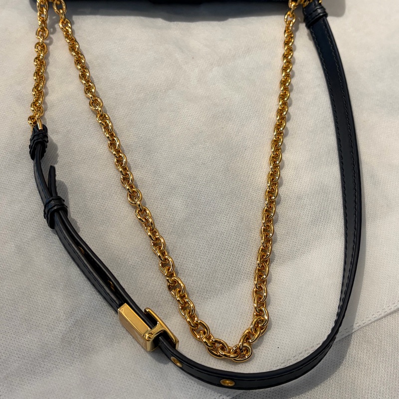 Dior 單寧布蒙田East West 金釦掀蓋斜背包-13