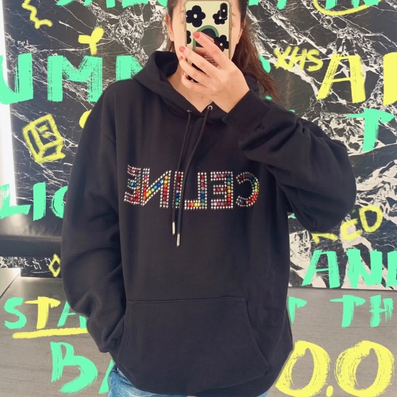 ❤️CELINE 彩色LOGO連帽衫 男女同款-1