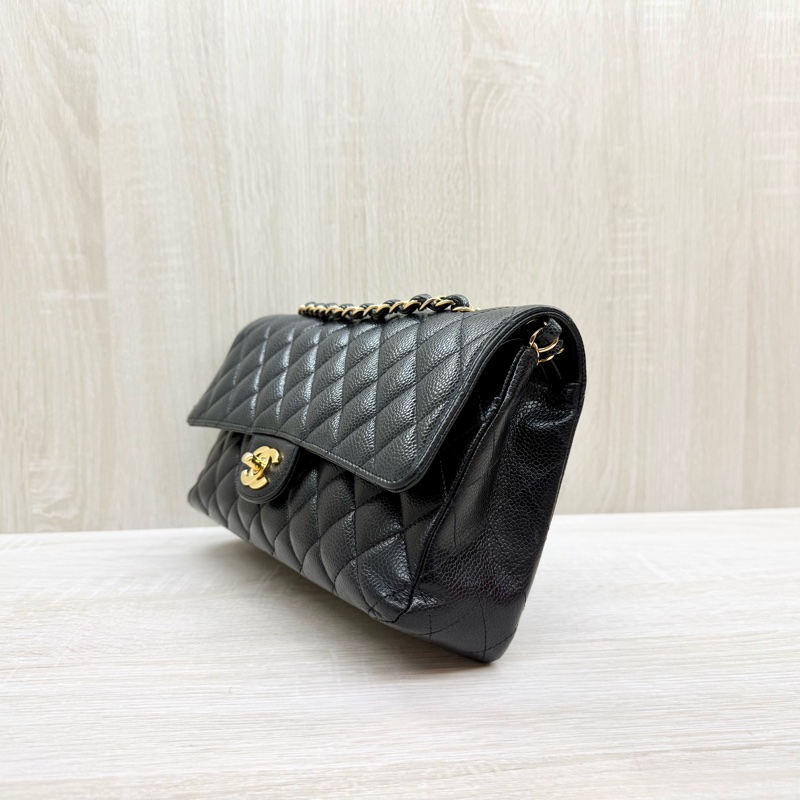 Chanel黑荔枝牛皮金釦coco25 A01112-4