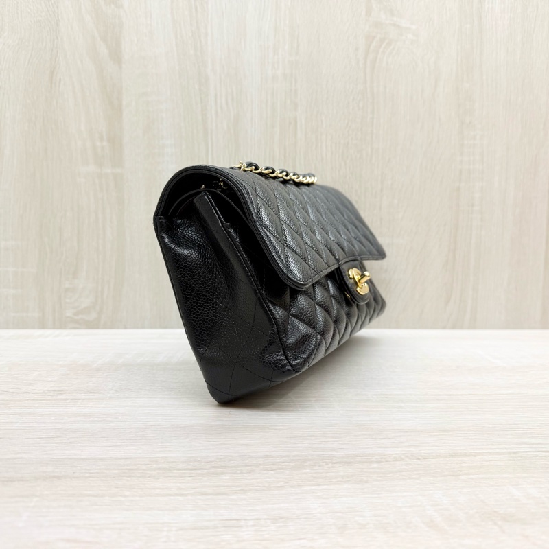 Chanel黑荔枝牛皮金釦coco25 A01112-5