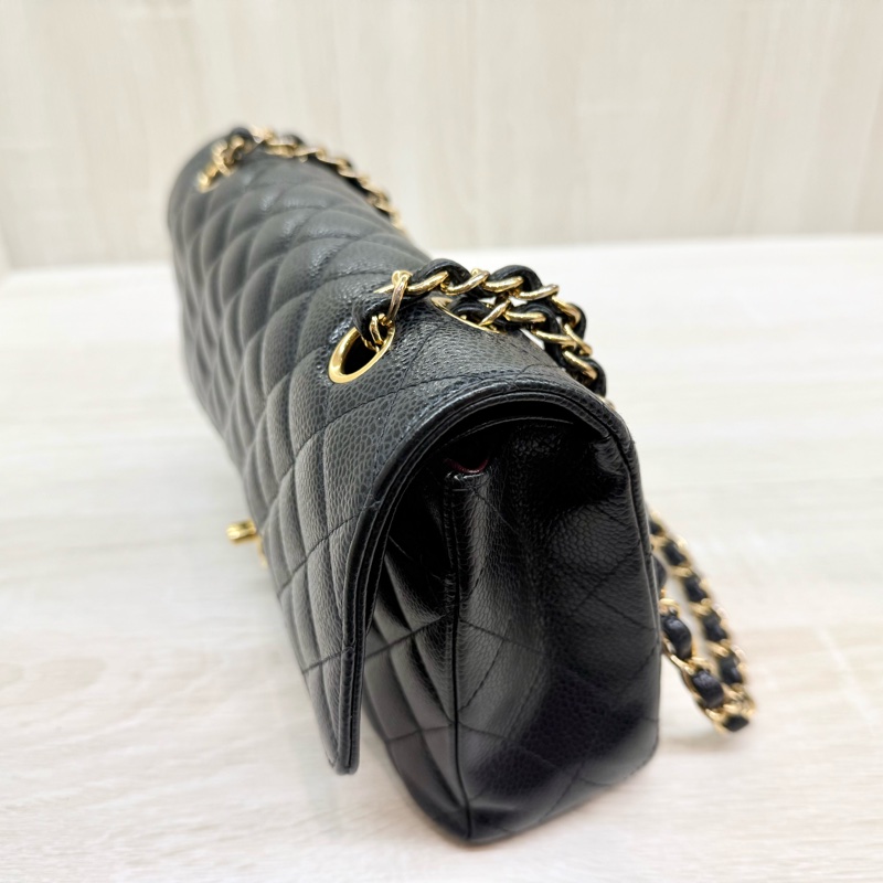 Chanel黑荔枝牛皮金釦coco25 A01112-15