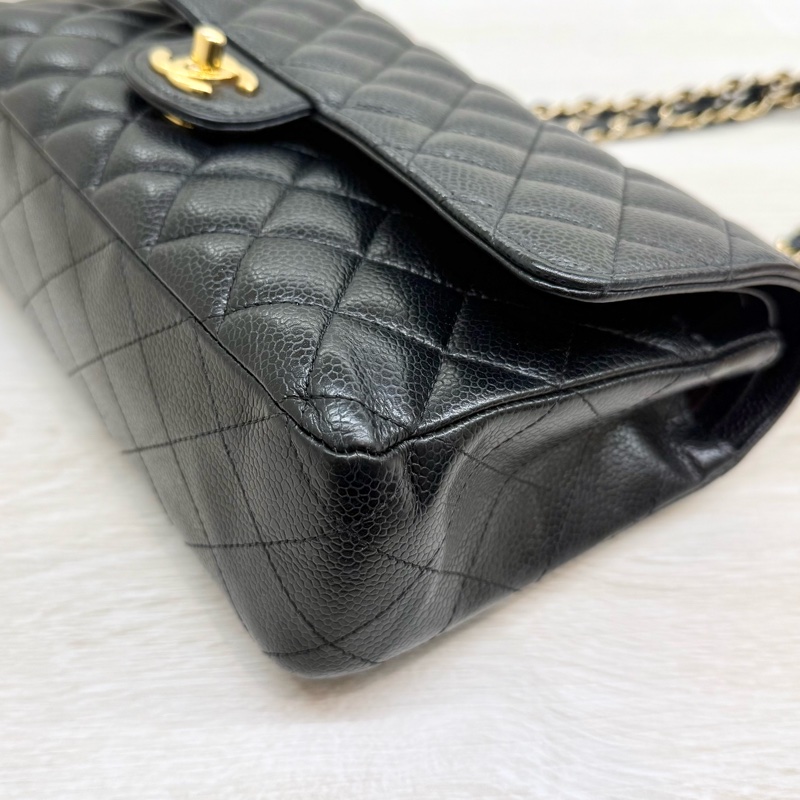 Chanel黑荔枝牛皮金釦coco25 A01112-19