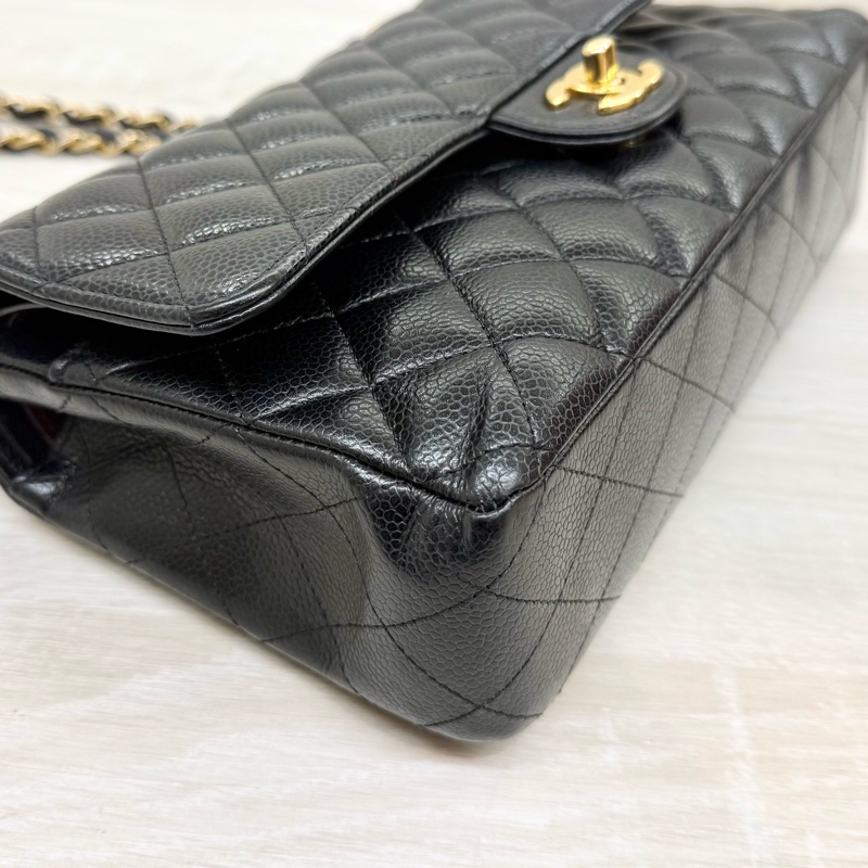 Chanel黑荔枝牛皮金釦coco25 A01112-20